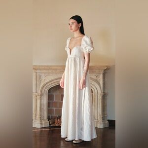 Maison Amory FAIRYDUST GOWN Cream Sweetheart Neck Puff Sleeve Maxi Dress